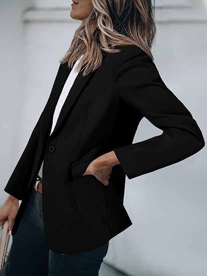 Cicy Bell Womens Casual Blazers Open Front Long Sleeve Work Office Suit Jackets Blazer